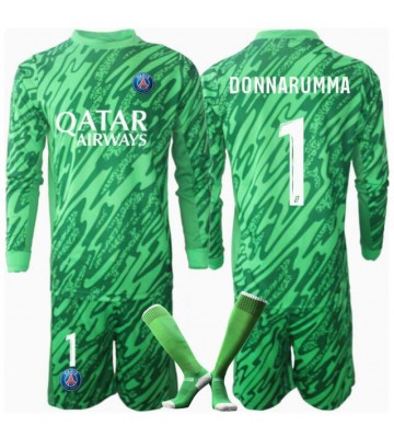 Paris Saint-Germain Gianluigi Donnarumma #1 Målvakt Hemmakläder Barn 2024-25 Långärmad (+ Korta byxor)